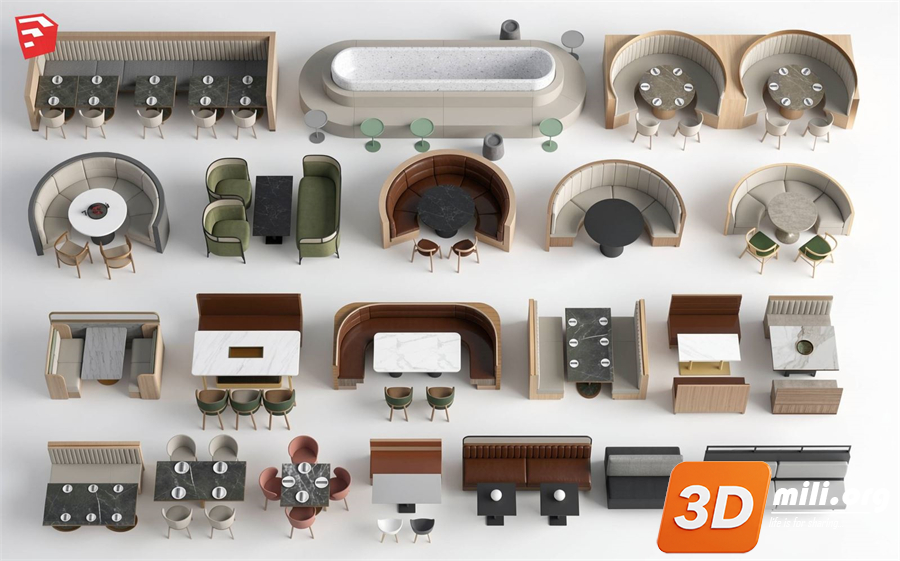 Cafe Furniture Skp Files 